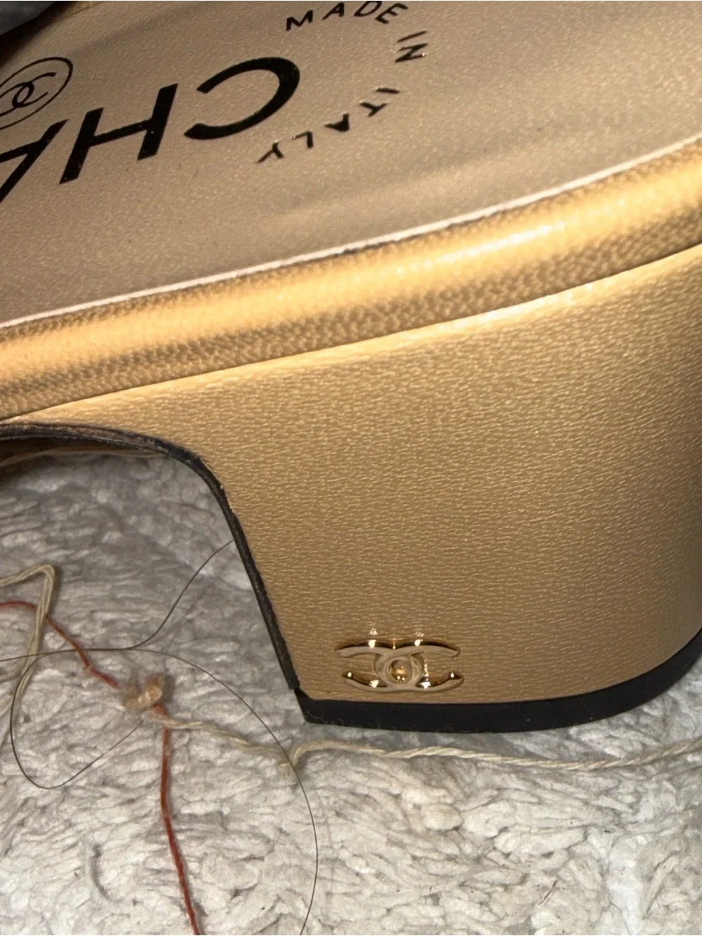 CHANEL Beige and Black Two-Tone Slingback Mules
